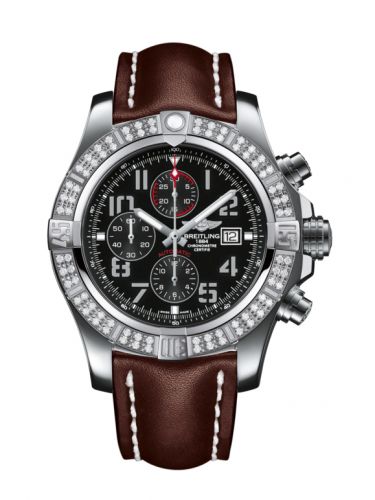 Remontoir à montres pour montre Breitling Avenger Super Avenger II Stainless Steel / Diamond / Volcano Noire / Calf / Pin