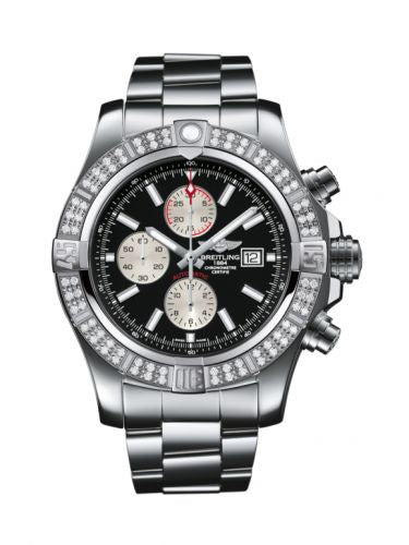 Remontoir à montres pour montre Breitling Avenger Super Avenger II Stainless Steel / Diamond / Volcano Noire / Bracelet