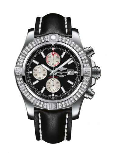 Remontoir à montres pour montre Breitling Avenger Super Avenger II Stainless Steel / Diamond / Volcano Noire / Calf / Pin