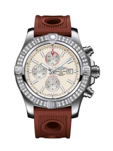 Remontoir à montres pour montre Breitling Avenger Super Avenger II Stainless Steel / Diamond / Stratus Argent / Rubber / Folding