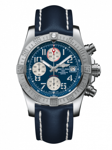 Remontoir à montres pour montre Breitling Avenger Avenger II Stainless Steel / Mariner Bleu / Calf / Folding