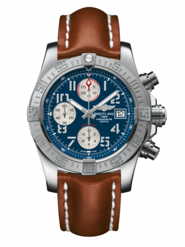 Remontoir à montres pour montre Breitling Avenger Avenger II Stainless Steel / Mariner Bleu / Calf / Folding