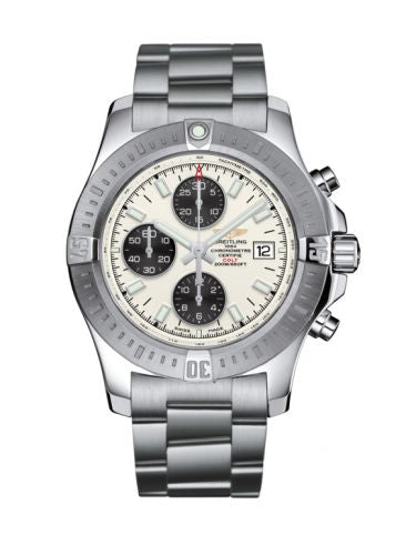 Remontoir à montres pour montre Breitling Colt Colt Chronograph Automatic Stainless Steel / Stratus Argent / Bracelet