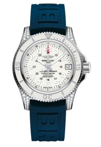 Remontoir à montres pour montre Breitling Superocean Superocean II 36 Diamond / Blanc / Rubber