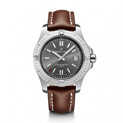 Remontoir à montres pour montre Breitling Chronomat Chronomat Colt 41 Automatic Tempest Gris / Calf / Pin