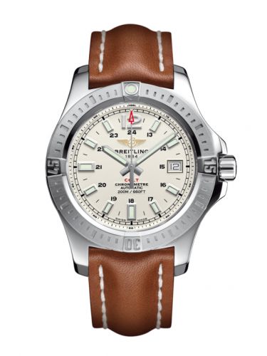 Remontoir à montres pour montre Breitling Colt Colt 41 Automatic Stratus Argent / Calf