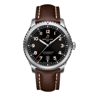 Watch Winder for watch Breitling Aviatior 8 Aviator 8 Automatic 41 Stainless Steel / Black / Calf / Folding