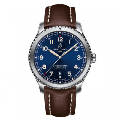 Remontoir à montres pour montre Breitling Aviatior 8 Aviator 8 Automatic 41 Stainless Steel / Bleu / Calf / Folding