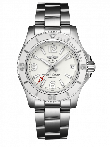 Remontoir à montres pour montre Breitling Superocean Superocean 36 Stainless Steel / Blanc / Bracelet