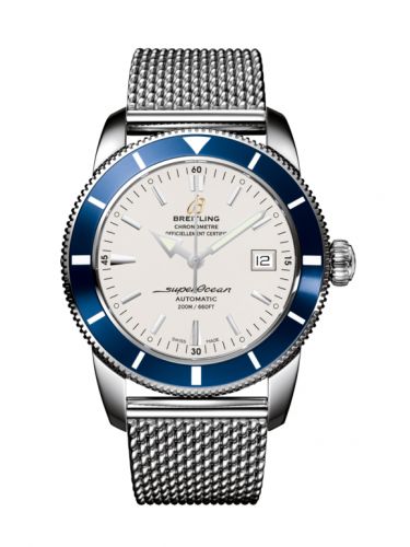 Remontoir à montres pour montre Breitling Superocean Heritage Superocean Heritage 42 Stainless Steel / Bleu / Stratus Argent / Milanese