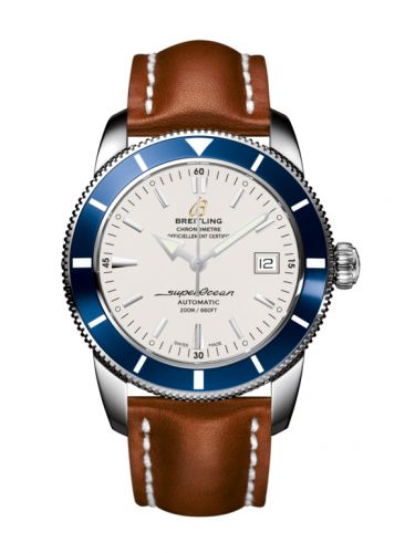 Remontoir à montres pour montre Breitling Superocean Heritage Superocean Heritage 42 Stainless Steel / Bleu / Stratus Argent / Calf