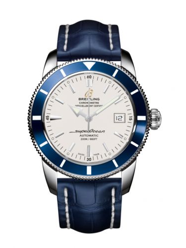 Remontoir à montres pour montre Breitling Superocean Heritage Superocean Heritage 42 Stainless Steel / Bleu / Stratus Argent / Croco