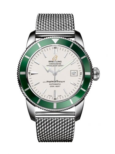Remontoir à montres pour montre Breitling Superocean Heritage Superocean Heritage 42 Stainless Steel / Verte / Stratus Argent / Milanese