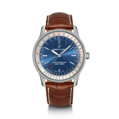 Watch Winder for watch Breitling Navitimer Navitimer 1 38 Automatic Stainless Steel / Blue / Croco / Folding