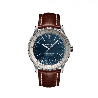 Remontoir à montres pour montre Breitling Navitimer Navitimer Automatic 41 Automatic Stainless Steel / Bleu / Croco / Pin