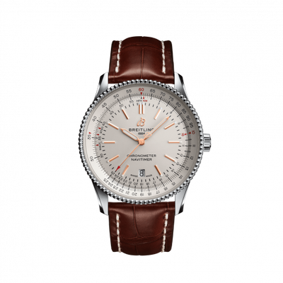 Watch Winder for watch Breitling Navitimer Navitimer Automatic 41 Automatic Stainless Steel / Silver / Croco / Folding