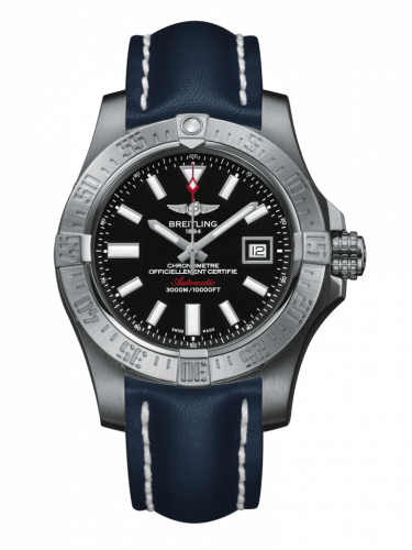 Watch Winder for watch Breitling Avenger Avenger II Seawolf Stainless Steel / Volcano Black / Calf / Pin