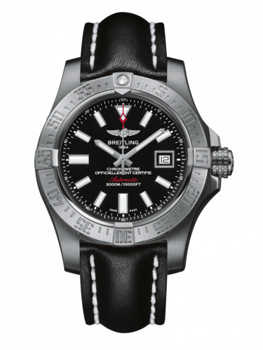 Watch Winder for watch Breitling Avenger Avenger II Seawolf Stainless Steel / Volcano Black / Calf / Pin