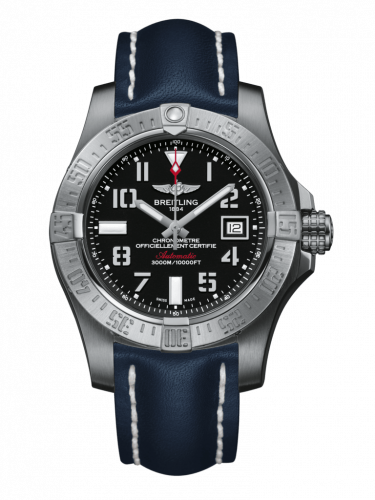 Watch Winder for watch Breitling Avenger Avenger II Seawolf Stainless Steel / Volcano Black / Calf / Pin