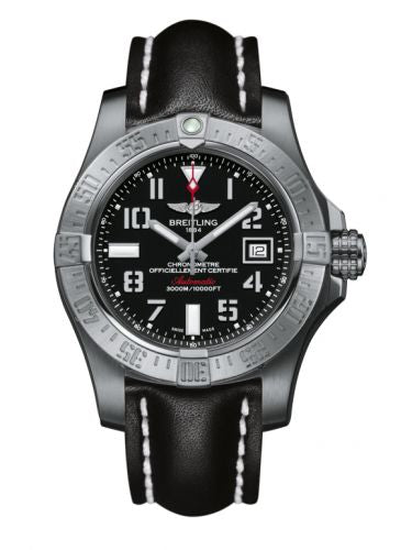 Remontoir à montres pour montre Breitling Avenger Avenger II Seawolf Stainless Steel / Volcano Noire / Calf / Pin