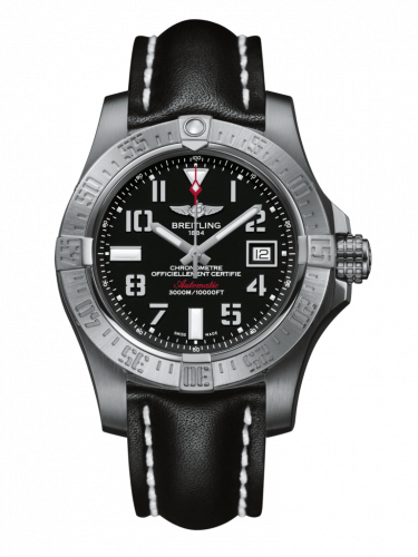 Remontoir à montres pour montre Breitling Avenger Avenger II Seawolf Stainless Steel / Volcano Noire / Calf / Folding