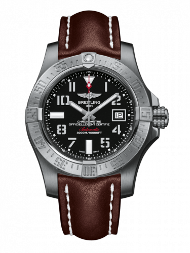 Remontoir à montres pour montre Breitling Avenger Avenger II Seawolf Stainless Steel / Volcano Noire / Calf / Folding