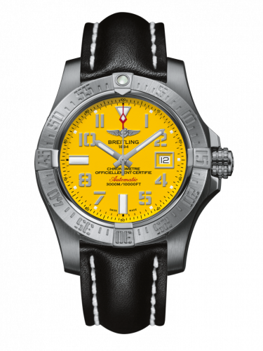 Remontoir à montres pour montre Breitling Avenger Avenger II Seawolf Stainless Steel / Cobra Yellow / Calf / Folding