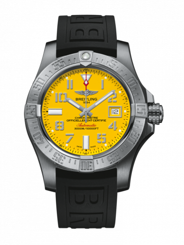 Remontoir à montres pour montre Breitling Avenger Avenger II Seawolf Stainless Steel / Cobra Yellow / Rubber / Folding