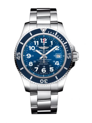 Remontoir à montres pour montre Breitling Superocean Superocean II 42 Stainless Steel / Bleu / Mariner Bleu / Bracelet