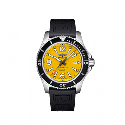 Watch Winder for watch Breitling Superocean Superocean 44 Stainless Steel / Yellow / Rubber - Folding