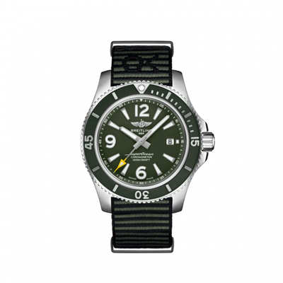 Watch Winder for watch Breitling Superocean Superocean 44 Stainless Steel / Green / NATO / OuterKnown