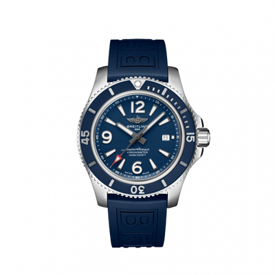Remontoir à montres pour montre Breitling Superocean Superocean 44 Stainless Steel / Bleu / Rubber / Folding
