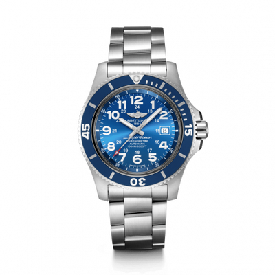 Remontoir à montres pour montre Breitling Superocean Superocean II 44 Stainless Steel / Bleu / Mariner Bleu / Bracelet