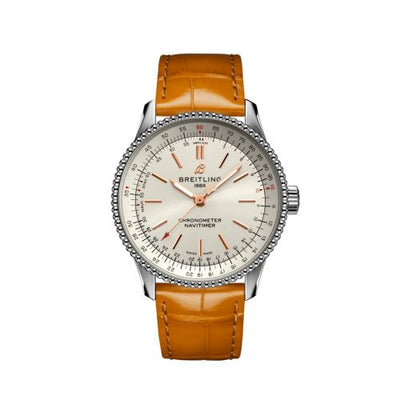 Watch Winder for watch Breitling Navitimer Navitimer 1 35 Automatic Stainless Steel / Silver / Croco / Folding