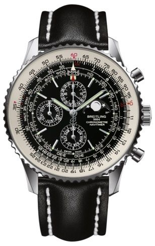 Remontoir à montres pour montre Breitling Navitimer Navitimer 1461 48 Stainless Steel / Noire / Calf / Pin