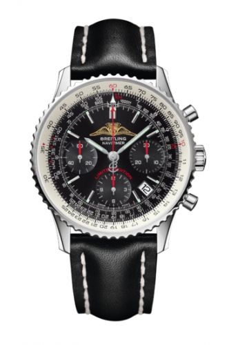 Remontoir à montres pour montre Breitling Navitimer Navitimer 01 43 Stainless Steel / Noire / Calf / Pin / AOPA
