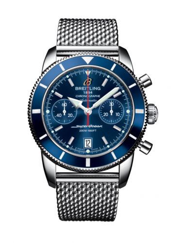 Remontoir à montres pour montre Breitling Superocean Heritage Superocean Heritage 44 Chronograph Stainless Steel / Bleu / Bleu / Milanese