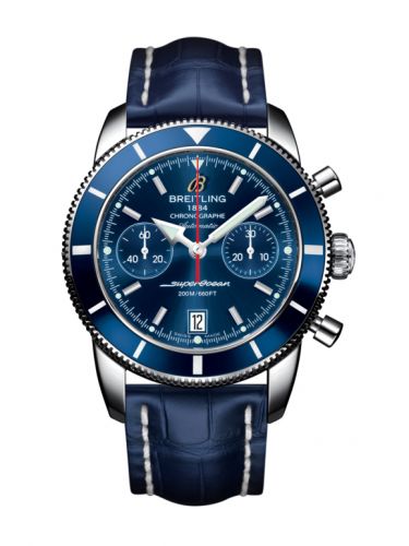 Remontoir à montres pour montre Breitling Superocean Heritage Superocean Heritage 44 Chronograph Stainless Steel / Bleu / Bleu / Croco