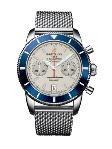 Remontoir à montres pour montre Breitling Superocean Heritage Superocean Heritage 44 Chronograph Stainless Steel / Bleu / Argent / Milanese