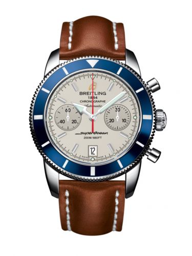 Remontoir à montres pour montre Breitling Superocean Heritage Superocean Heritage 44 Chronograph Stainless Steel / Bleu / Argent / Calf