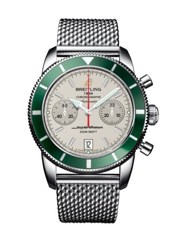 Remontoir à montres pour montre Breitling Superocean Heritage Superocean Heritage 44 Chronograph Stainless Steel / Verte / Argent / Milanese