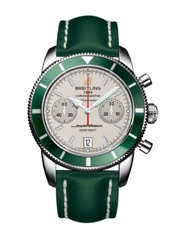 Remontoir à montres pour montre Breitling Superocean Heritage Superocean Heritage 44 Chronograph Stainless Steel / Verte / Argent / Calf