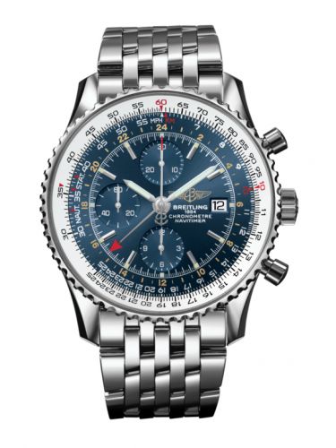Remontoir à montres pour montre Breitling Navitimer Navitimer World Stainless Steel / Bleu / Bracelet