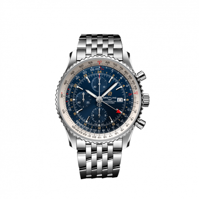 Remontoir à montres pour montre Breitling Navitimer Navitimer 1 Chronograph GMT Stainless Steel / Bleu / Bracelet