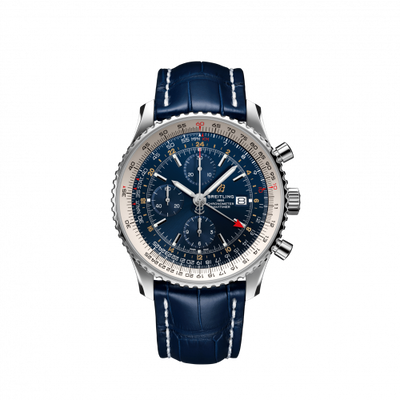 Remontoir à montres pour montre Breitling Navitimer Navitimer 1 Chronograph GMT Stainless Steel / Bleu / Croco / Pin