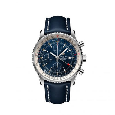 Watch Winder for watch Breitling Navitimer Navitimer 1 Chronograph GMT Stainless Steel / Blue / Calf / Pin