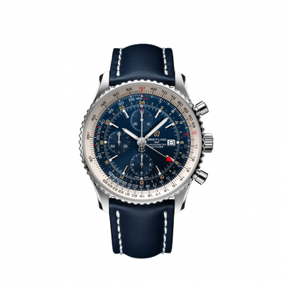 Remontoir à montres pour montre Breitling Navitimer Navitimer 1 Chronograph GMT Stainless Steel / Bleu / Calf / Folding
