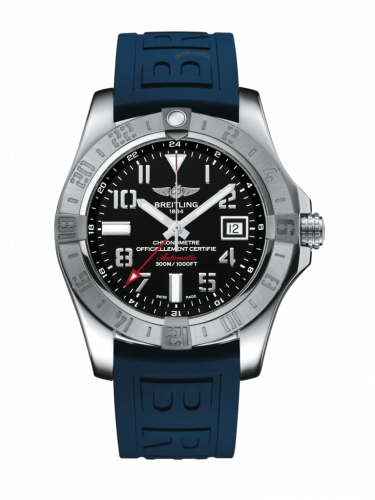 Remontoir à montres pour montre Breitling Avenger Avenger II GMT Stainless Steel / Volcano Noire / Rubber / Folding