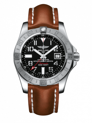 Remontoir à montres pour montre Breitling Avenger Avenger II GMT Stainless Steel / Volcano Noire / Calf / Pin