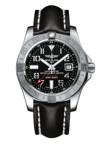 Remontoir à montres pour montre Breitling Avenger Avenger II GMT Stainless Steel / Volcano Noire / Calf
